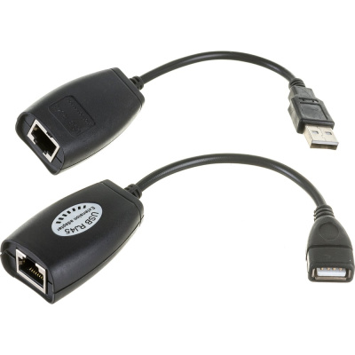 USB удлинитель по витой паре REXANT с интерфейсом RJ-45 и USB 1.1