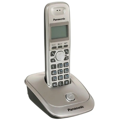 Радиотелефон PANASONIC KX-TG2511RUN, память 50 номеров, АОН, повтор, спикерфон, полифония, радиус 10-100 м, цвет платиновый