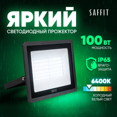 Светодиодный прожектор SAFFIT SFL90-100, черный