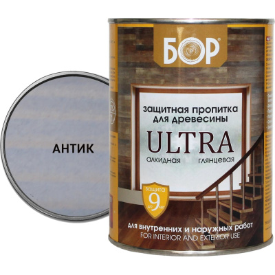 Защитная пропитка для дерева для наружных работ Бор Ultra Антик 2,7 кг