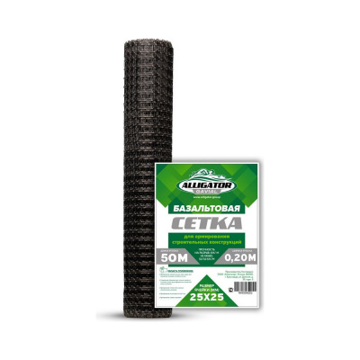 Базальтовая кладочная сетка GAVIAL 0,2×50 м, 50/50 кН/м — композитный армирующий материал для строительных работ
