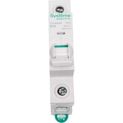 Автоматический выключатель (АВ) Systeme Electric Systeme9 хар-ка B, 16 A, 1 P, 6 kA, 230 В