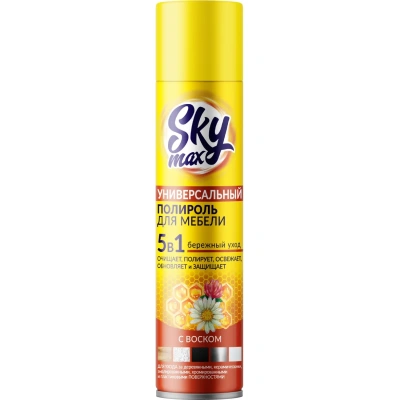 Полироль для мебели Sky Max, с воском, 300мл