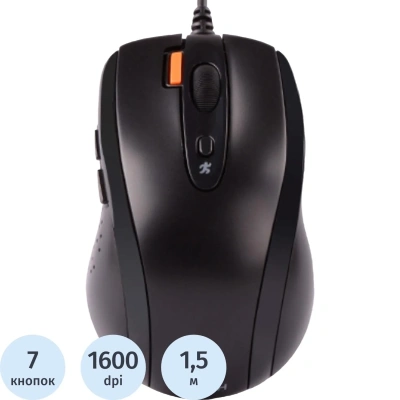 Мышь компьютерная A4 V-Track Padless N-70FX, 1600dpi, черный