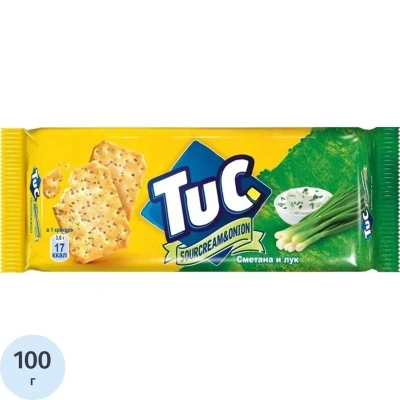 Крекер TUC со сметаной и луком, 100гx24шт/уп