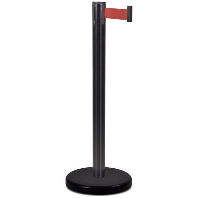 Стойка ограждения Rusbarrier с лентой 4,5 м BSLN-X87635 BLACK red