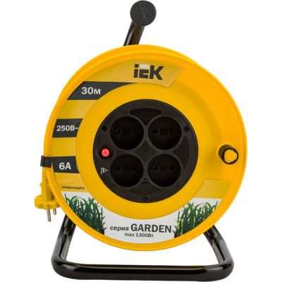 Удлинитель на катушке с термозащитой 4х30м УК30 2х0.75 IEK Garden