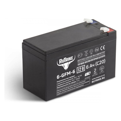 Аккумуляторная батарея Rutrike 6-GFM-6 (12V6A/H C20)