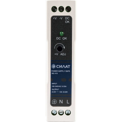 Блок питания на DIN-рейку СИЛАТ 24W, 1A, 24VDC / 90-264VAC 1 шт
