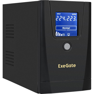 Источник бесперебойного питания ExeGate SpecialPro Smart LLB-1000.LCD.AVR.1SH.2C13, RJ45 11,USB, металлический корпус