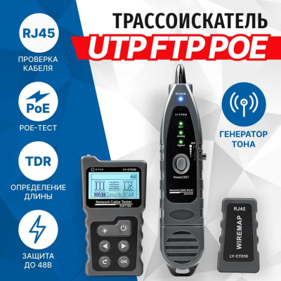 Многофункциональный тестер кабеля 5BITES LY-CT010 с ЖК-дисплеем