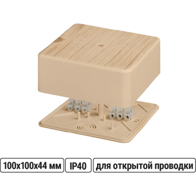 Распаячная коробка КР 100х100х44 ОП сосна от TDM ЕLECTRIC - это надежное и функциональное решение для коммутации