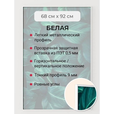 Фоторамка белая алюминиевая рамка 92x68 см Niel-2wg-92x68 Niel-2wg-92х68