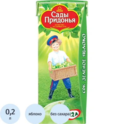 Сок Сады Придонья Зеленое яблоко, 0,2л