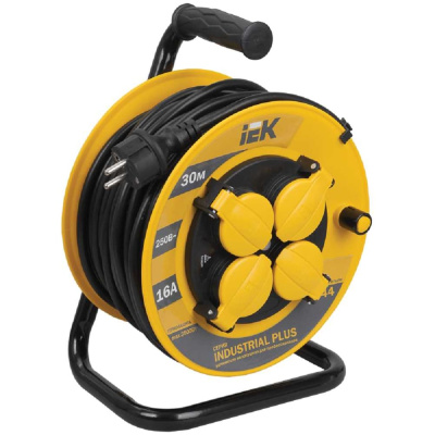Удлинитель на катушке с термозащитой 4х30м УК30 3х1.5 IP44 IEK Industrial plus