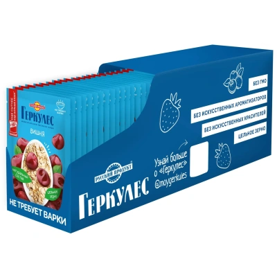 Каша Русский продукт Геркулес овсяная с вишней 40гx30шт/уп