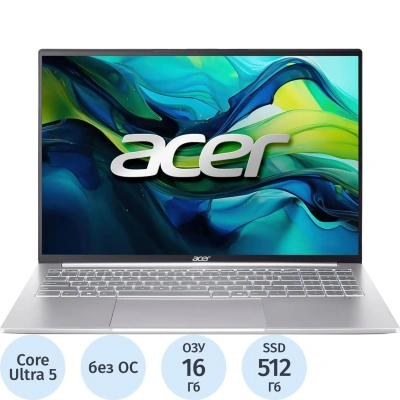 Ноутбук Acer SFL16-51M-58ED(NX.D3UCD.003)Ultra 5-115U/16Gb/512Gb/16/NoOS