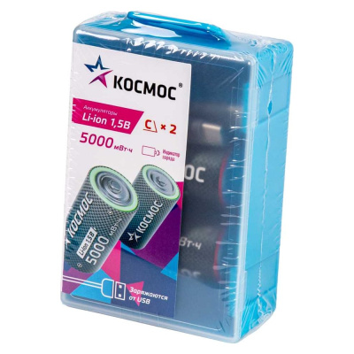 Аккумулятор КОСМОС C Li-ion 3300мАч 2 шт в на блистере