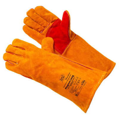 Перчатки спилковые Gold Manibus Magnus Long оранжевые Cowsplit Leather Welding Gloves р.11 (XXL) 12/60