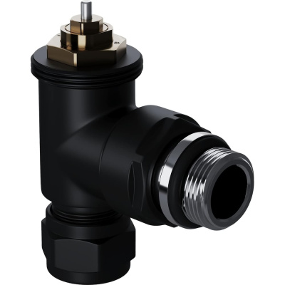 Набор термостатический угловой Royal Thermo Design Pro 15 мм, М30x1.5, черный