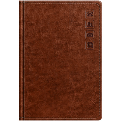 Телефонная книга А5, 80л., кожзам, BG "Небраска. Коричневый", с вырубкой