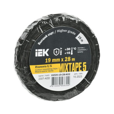 Изолента IEK MIXTAPE 5 Х/Б 19мм 28м
