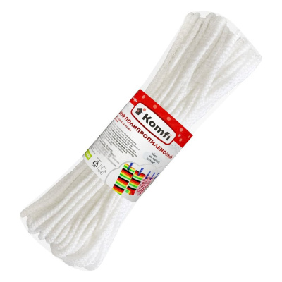 Полипропиленовый шнур Komfi 4 мм x 20 м, белый