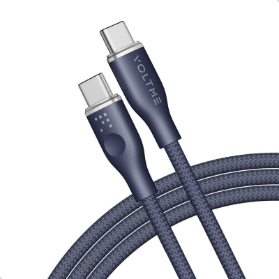 Кабель VOLTME USB2.0 Powerlink Rugg CTC 5A, USB-С - USB-C, 100W, 1.8м, синий, C2062
