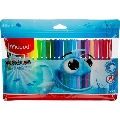 Фломастеры MAPED (Франция) "Color'Peps Ocean", 24 цвета, смываемые, вентилируемый колпачок, 845722