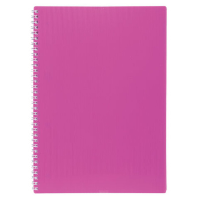 Тетрадь обложка пластик, А4, 80 л., гребень, клетка, HATBER, "LINE NEON" Розовая, 081545, 80Т4В1гр 03033