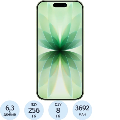 Смартфон Apple iPhone 17 256Gb зеленый(MG6N4HN/A)