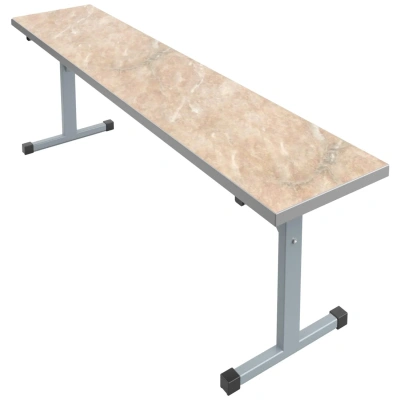 Скамья MET 120x32x46 пластик мрамор беж/серый НОВ