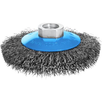 Щетка коническая, гофрированная BLUESHARK для УШМ № 1538 D125 мм М14х2 RPM 12500 SS (нерж) 0,5