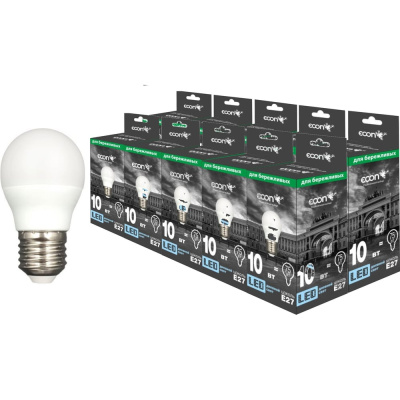 Лампа светодиодная Econ LED P 10Вт E27 6500K P45 ES (упаковка 10шт) 10-7310022