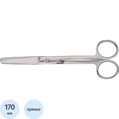 Ножницы тупоконечные прямые, 170 мм Н-236