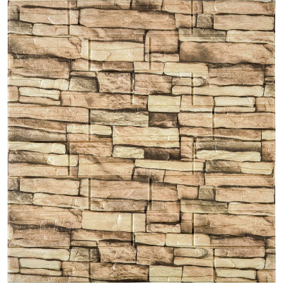 3D панель для стен LAKO DECOR комплект 5 шт., Обработанный камень, Каменная кладка 3, 70x77, 6 мм
