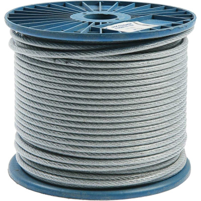 Трос STEELREX DIN 3055, для растяжки, в оплётке ПВХ 6/8 (100м)