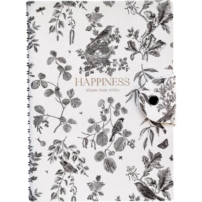Бизнес-тетрадь Infolio 14x20см 96л клетка спираль Счастье серый I1673/black
