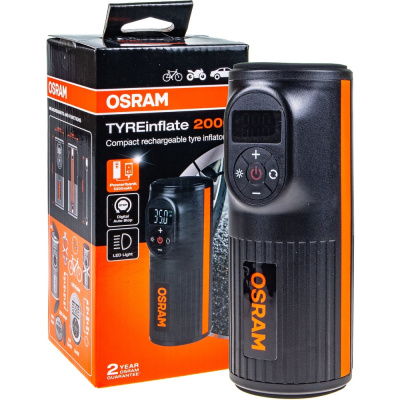 Компрессор портативный Osram 120PSI дисплей, LED фонарь, Powerbank 5200 mAh
