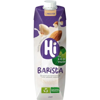 Напиток растительный Hi Бариста молоко миндальное tetra pak 1,8% 1л
