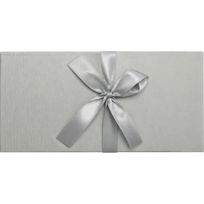 Конверт д/денег(короб)с бантом,тиснМИКРОВЕЛЬВЕТ 172х83х16,сереб,Д10303П.050