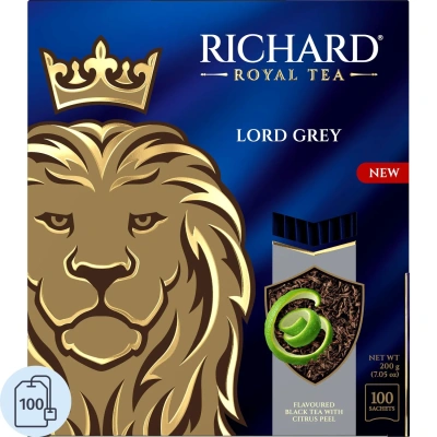 Чай Richard Lord Grey, черный, аромат, 100сашетx2г