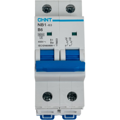 Автоматический выключатель CHINT модульный 2п B 6А 6кА NB1-63 (R)