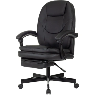 Кресло VB_EChair 668 PU P черный эко.кожа подст.для ног