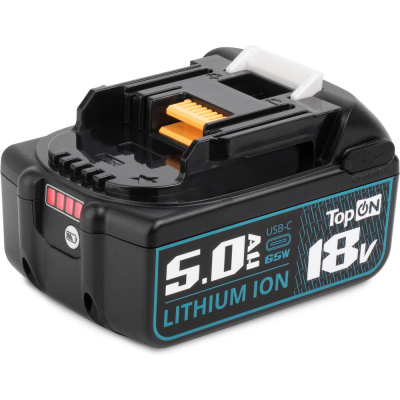 Аккумулятор TopOn BL1850B 18V 5.0Ah (Li-ion) с USB портом. PN: 197280-8