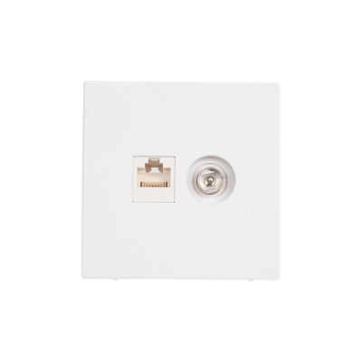 Розетка Systeme Electric ArtGallery Лотос двойная ТВ + компьютерная RJ45, кат. 5Е