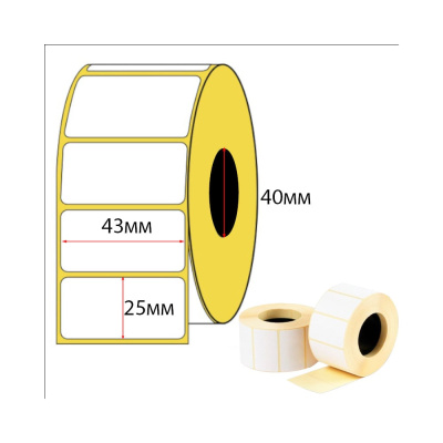 Термоэтикетка Label-Sticker ЭКО 43x25x1000 мм, 6 шт. в упаковке