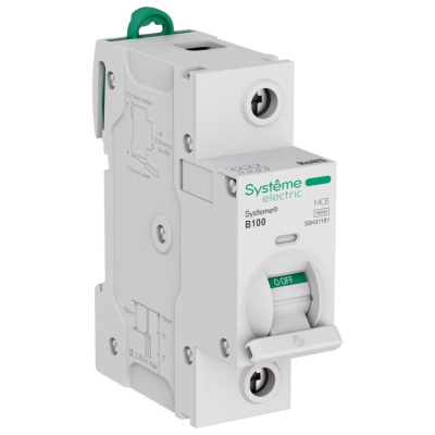 Автоматический выключатель (АВ) Systeme Electric Systeme9 хар-ка C, 1 A, 1 P, 6 kA, 230 В
