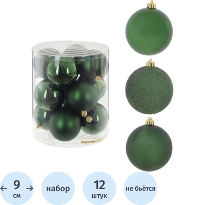 Набор шаров НГ, наб.12 шт D 9 см, L19,5 W19,5 H21 см, 764243