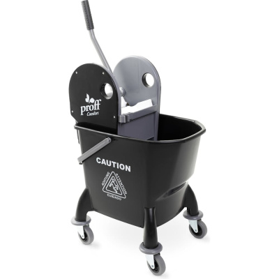 Ведро на колесах Proff Comfort 25л, пластик, с отжимом, черное